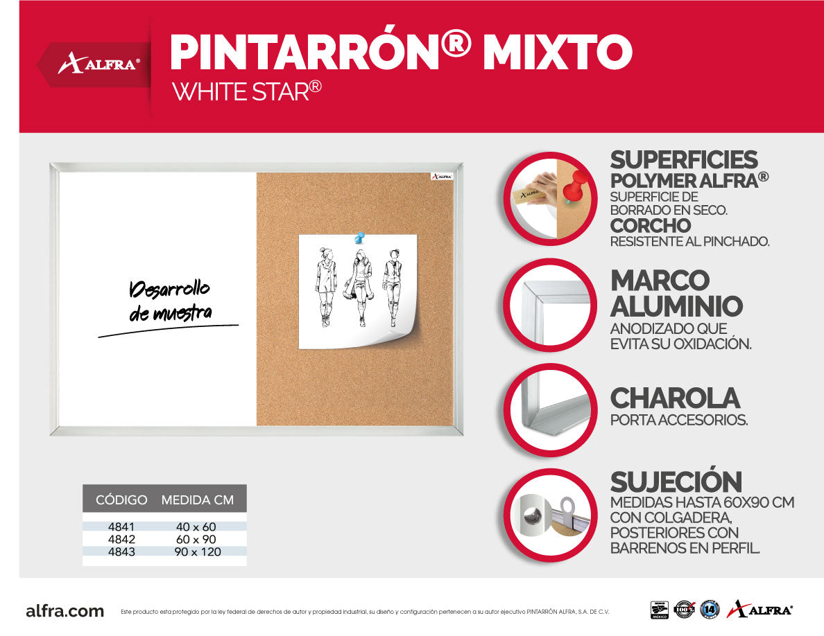 Pintarrón® Mixto White Star®