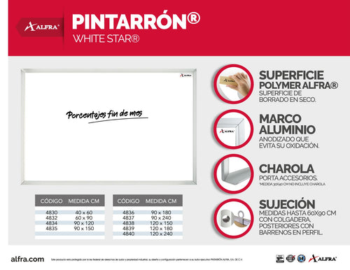 Pintarrón® Blanco White Star